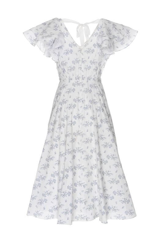Juno Dress in Blue Flora
