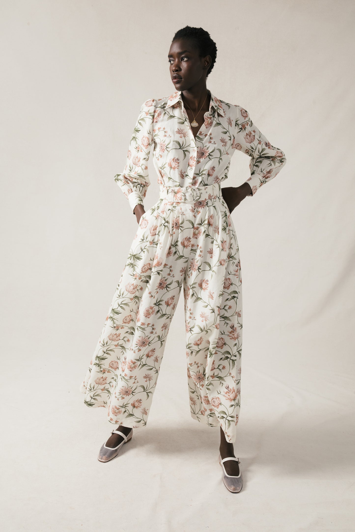 Portia Pant in Pink Peony