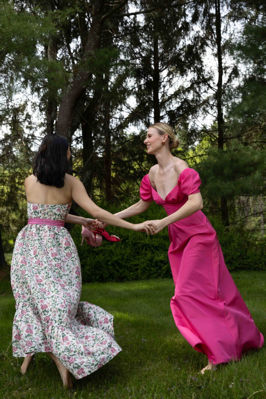 Leah Dress in Pink and Green Tigerlily