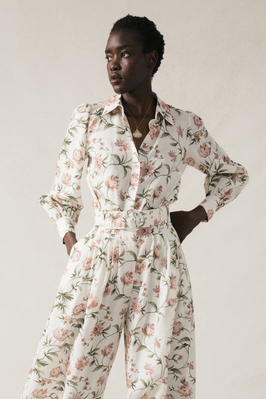 Pieta Blouse in Pink Peony