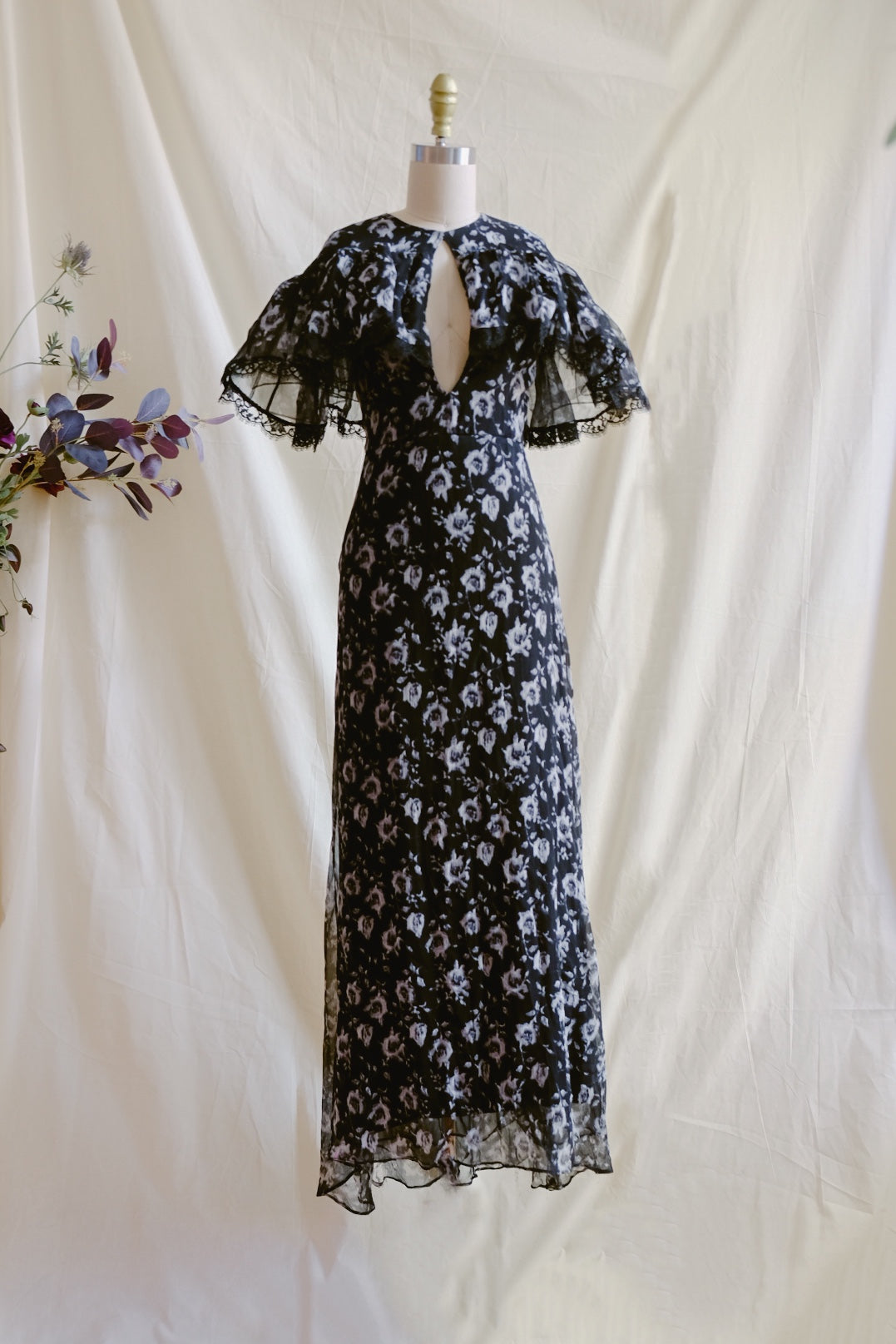 Lyman Dress in Black Rose