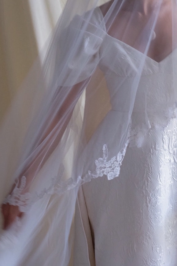 Allison Dress in Ivory Brocade