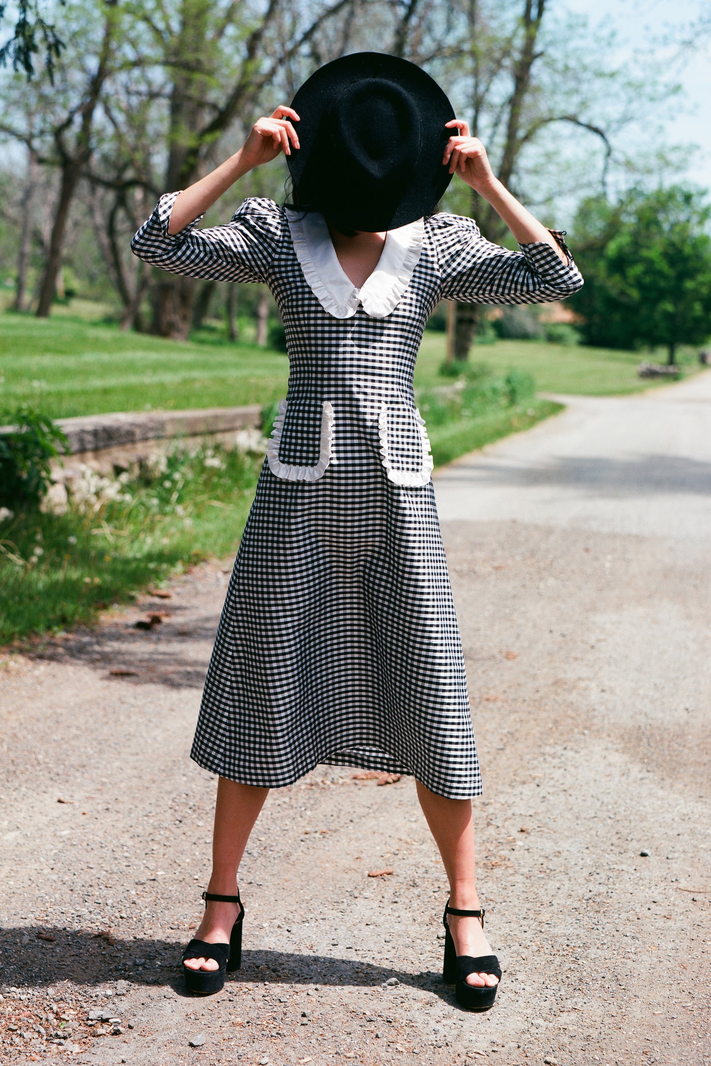 Samantha Dress in Black Gingham