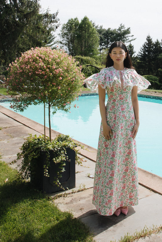 Lyman Dress in Pink and Green Tigerlily