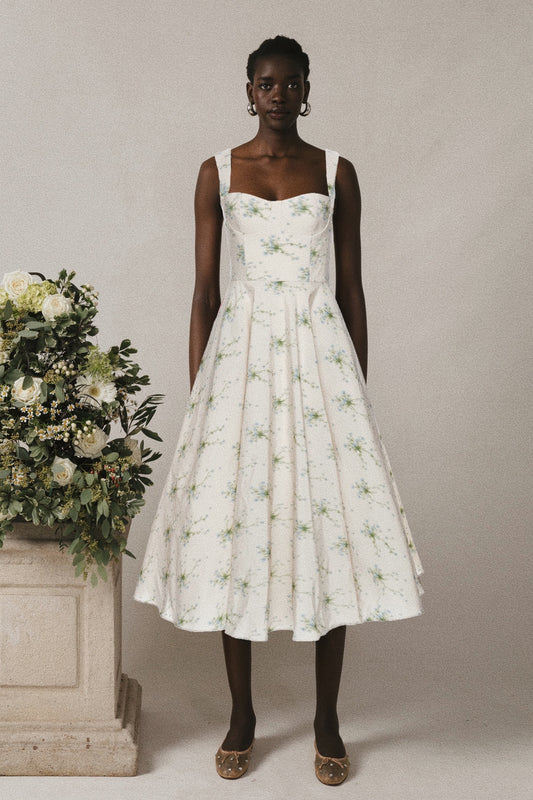 Daphne Dress in Ivory Wildflower