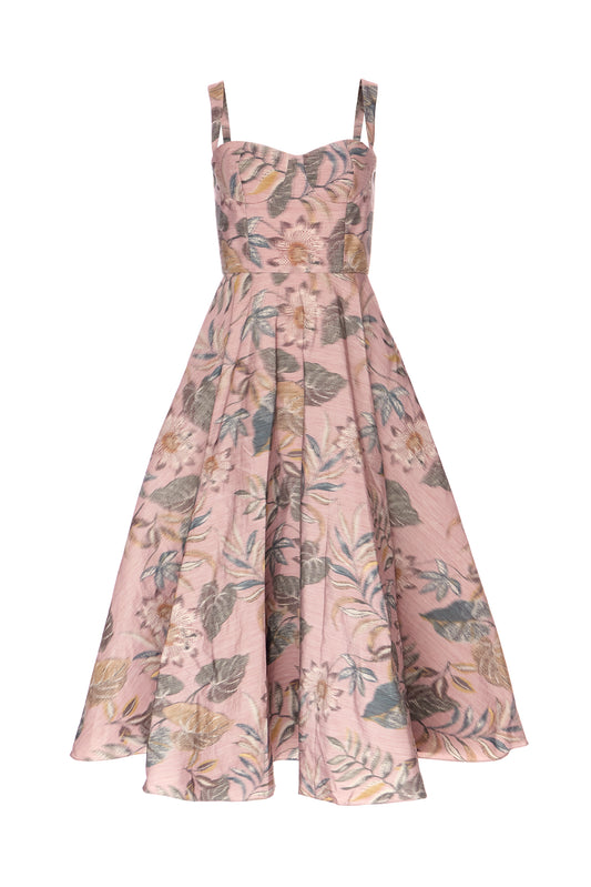 Daphne Dress in Mauve Floral Batik