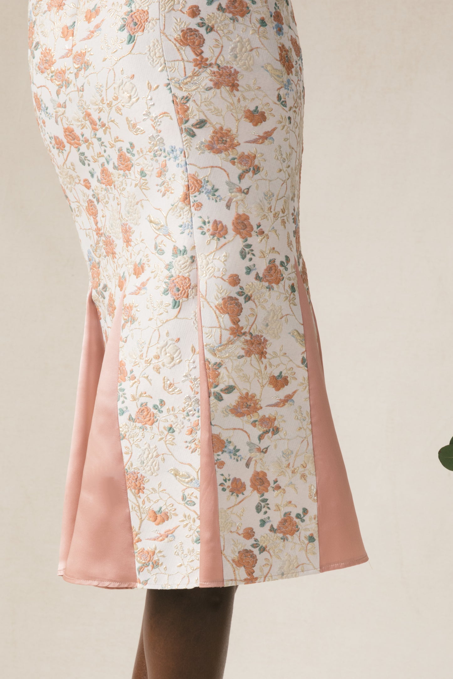 Penny Dress - Blush Floral Brocade