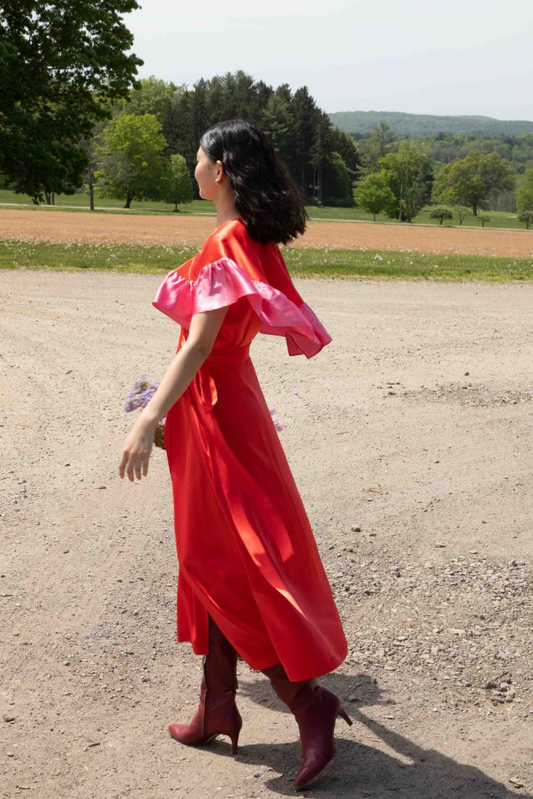 Chloe Wrap Dress in Red